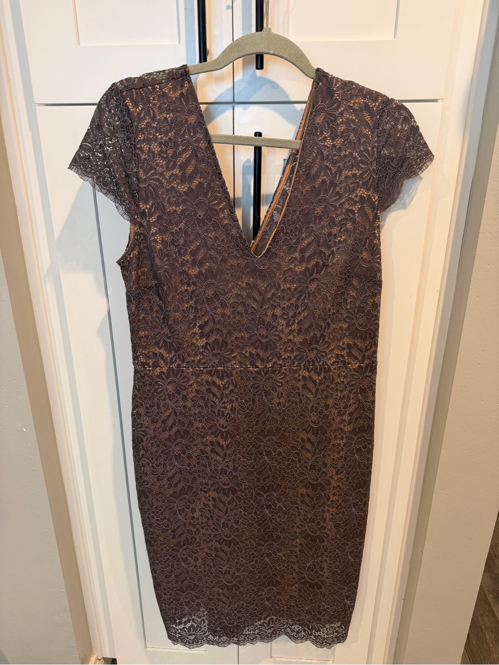 H&M Lace Midi Dress in Purple/Grey